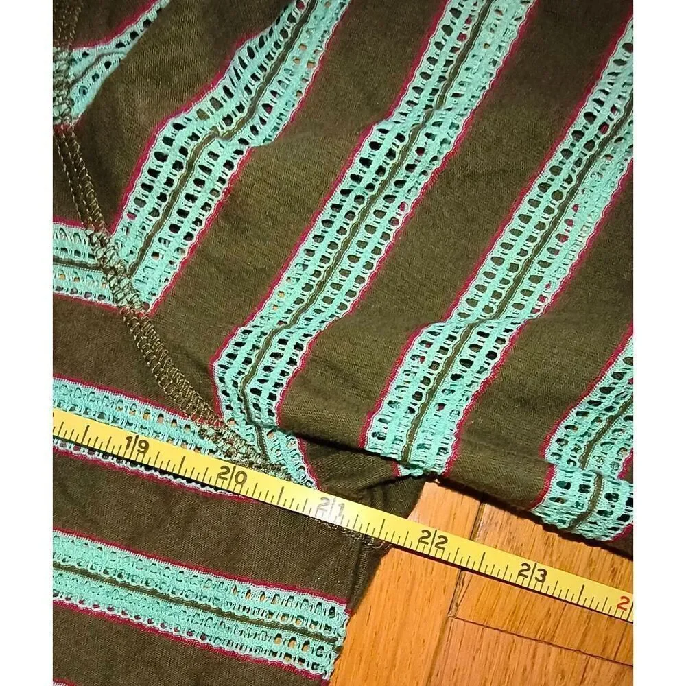 Hooded LS tunic swim cover up prAna Alexia Tunic dark brown/green light blue str